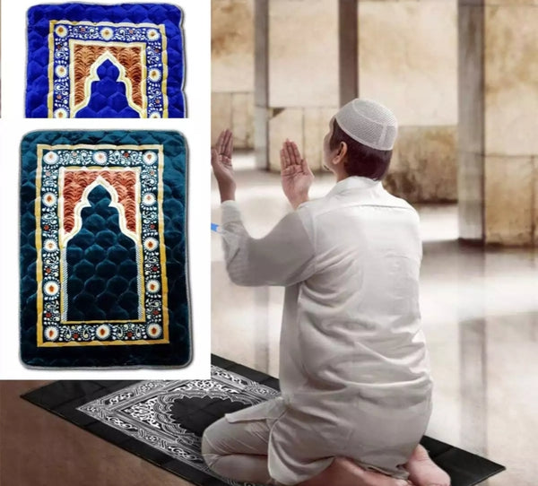 Praying Mat Maroon velvet with foam Jai namaz.