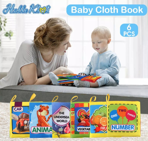 6 piece of baby cloth book early learning.