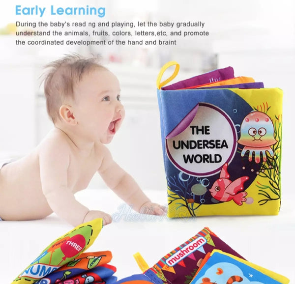 6 piece of baby cloth book early learning.