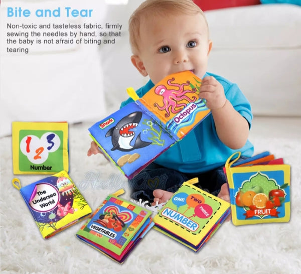 6 piece of baby cloth book early learning.