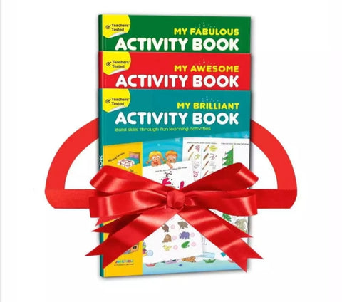 3 books of activity book for learning. Kids education.