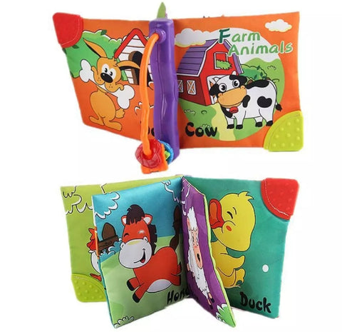 Soft cloth books early cognitive development teacher.