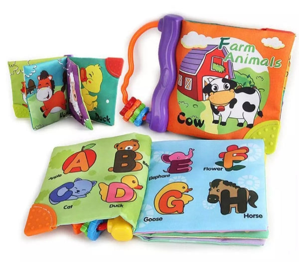 Soft cloth books early cognitive development teacher.