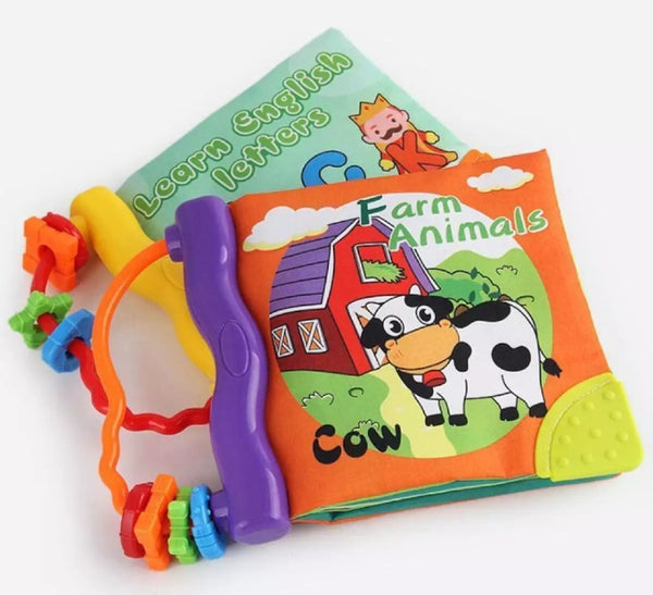 Soft cloth books early cognitive development teacher.