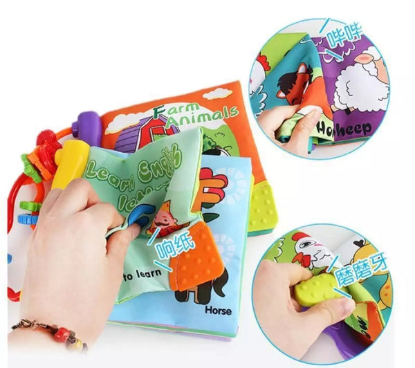 Soft cloth books early cognitive development teacher.