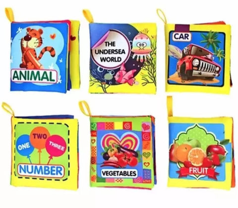 6 piece of baby mini early educational color soft fabric cloth.