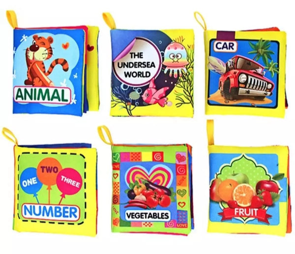 6 piece of baby mini early educational color soft fabric cloth.