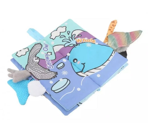 Soft baby cloth activity crinkle The Animals tails books.