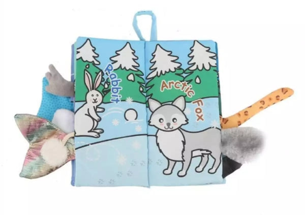Soft baby cloth activity crinkle The Animals tails books.