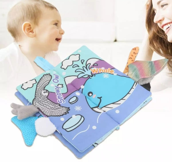 Soft baby cloth activity crinkle The Animals tails books.