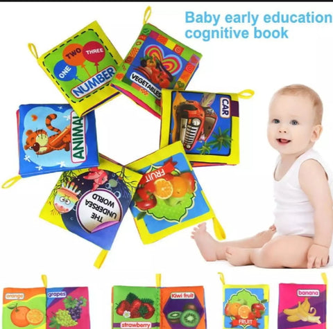 Baby cloth books early education Animal undersea number fruit vegetables theme books.