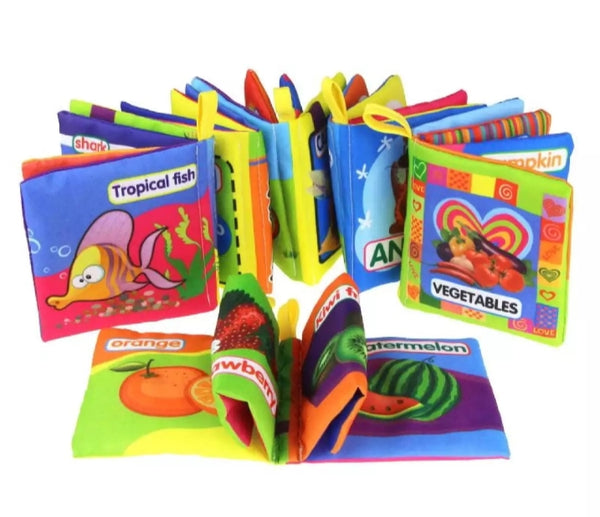 Baby cloth books early education Animal undersea number fruit vegetables theme books.