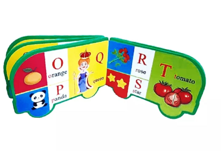 Vehicle shaped foam books. Alphabet and Number.