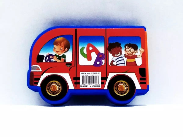 Vehicle shaped foam books. Alphabet and Number.