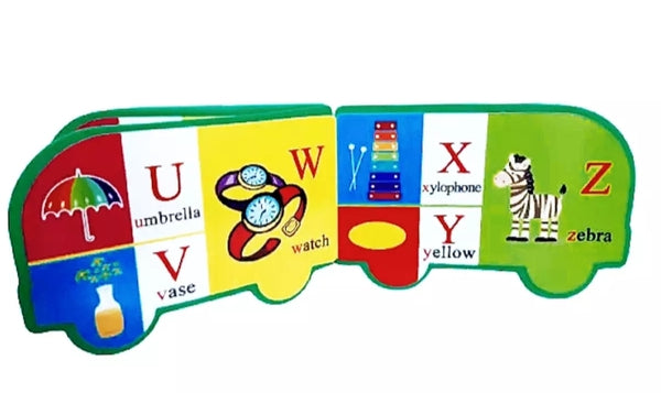 Vehicle shaped foam books. Alphabet and Number.