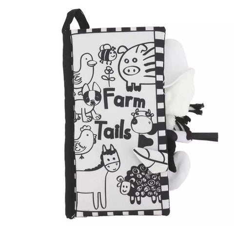 Baby early education toy black and white puzzle tail cloth book.