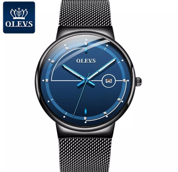 Olevs luxury fashion imported Man watch, stainless steel with waterproof watch.