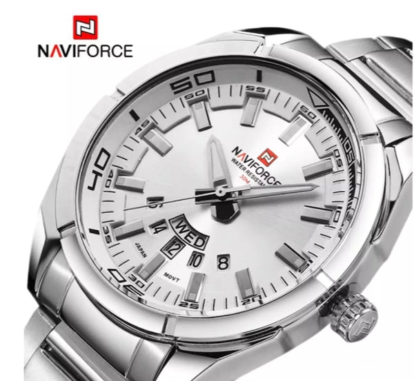 Waterproof watch with stainless steel.