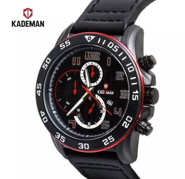 KADEMAN Leather straps waterproof watch.