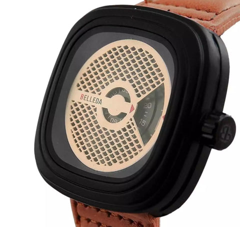 BELLEDA Luxury brand top quality leather wrist watch with box.