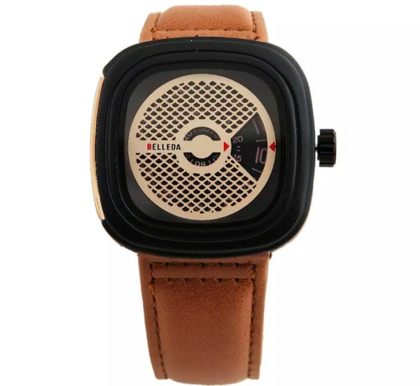 BELLEDA Luxury brand top quality leather wrist watch with box.