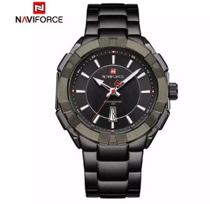 Naviforce stainless steel Japan watch with box.