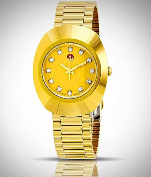 Steel body golden wrist watch for Man.