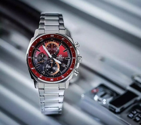 Casio Edifice EFV- 600 D stainless steel watch.