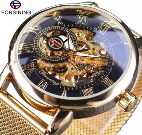 Forsining business man watch with stainless steel.
