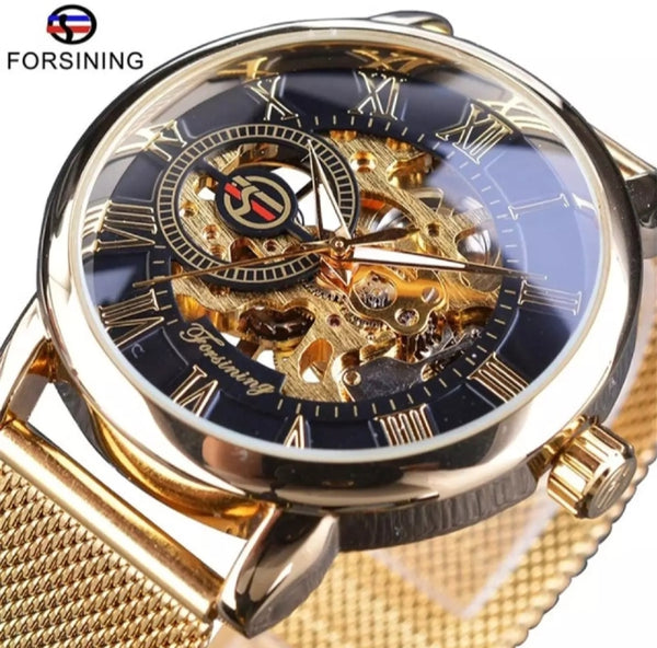 Forsining business man watch with stainless steel.