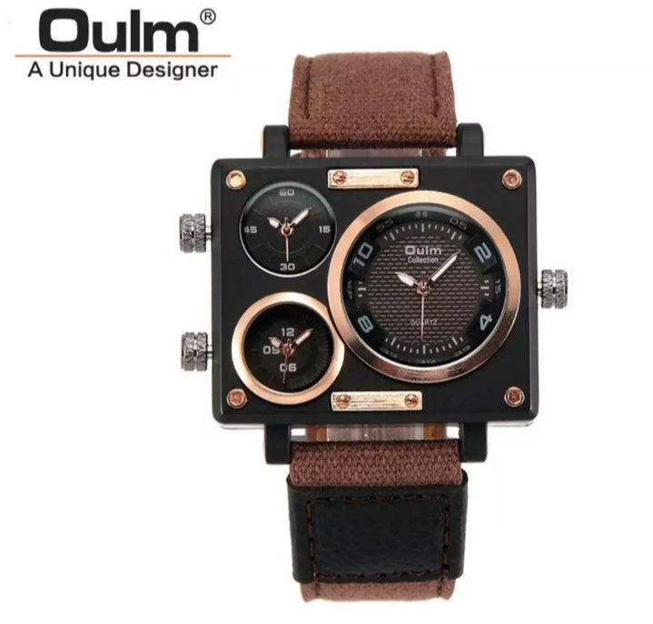 OULM Man business watch luxury canvas brand.