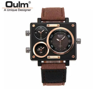 OULM Man business watch luxury canvas brand.