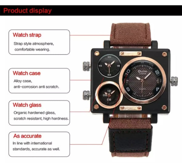 OULM Man business watch luxury canvas brand.