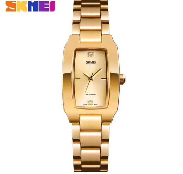 Skmei new woman fashion watches quartz waterproof watch with stainless steel.