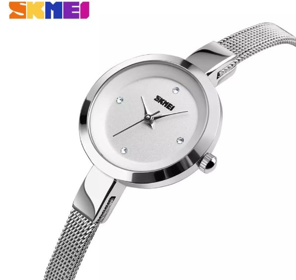 SKEMI fashion ladies sample casual classic stainless steel waterproof watch.