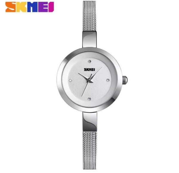 SKEMI fashion ladies sample casual classic stainless steel waterproof watch.