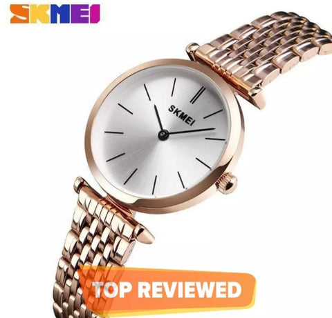 SKMEI fashion ladies simple stainless steel watch for woman.