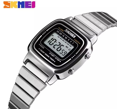 SKMEI fashion ladies simple stainless steel waterproof watch.