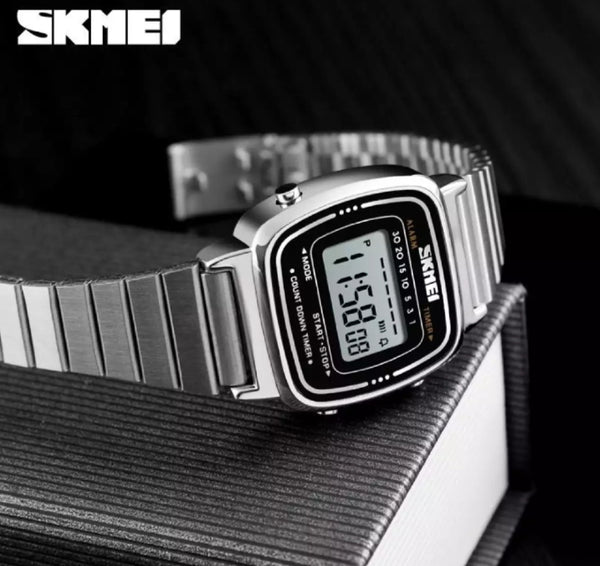 SKMEI fashion ladies simple stainless steel waterproof watch.