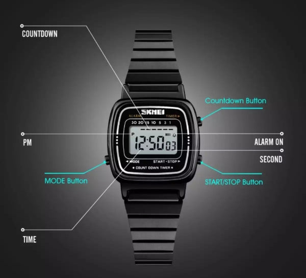 SKMEI fashion ladies simple stainless steel waterproof watch.
