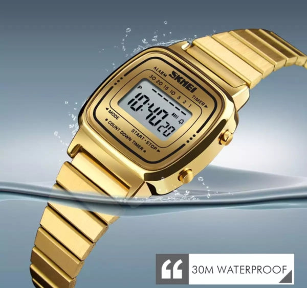 SKMEI fashion ladies simple stainless steel waterproof watch.