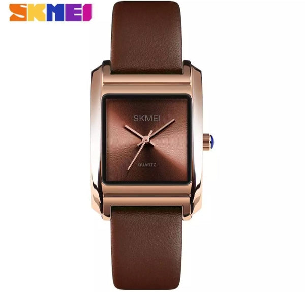 SKMEI fashion Quartz top brand luxury leather ladies waterproof watch.