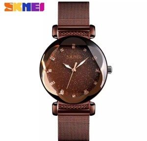 SKMEI fashion ladies Quartz casual stainless steel watch.