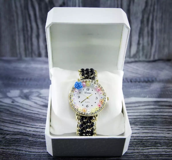 Darojay super classy floral bracelet watch for girls.