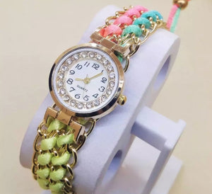 Fashionable stylish zircon watch for girl.