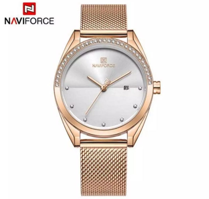New naviforce woman watch luxury blue golden Quartz ladies watch.