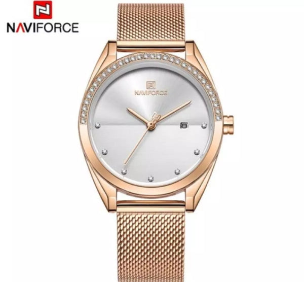 New naviforce woman watch luxury blue golden Quartz ladies watch.