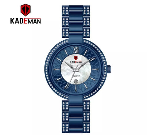 Kademan stainless steel waterproof wrist watch with box.