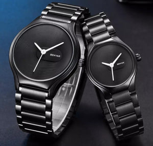 Benyar stainless steel waterproof watch black couple edition 2021.