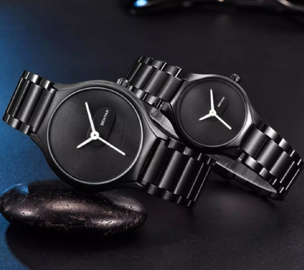 Benyar stainless steel waterproof watch black couple edition 2021.